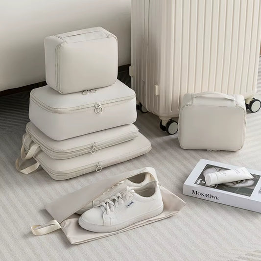 High Quality 7Pcs Set Travel Clothes Luggage Organizer Bag Accessories Compression Travel Packing Cubes