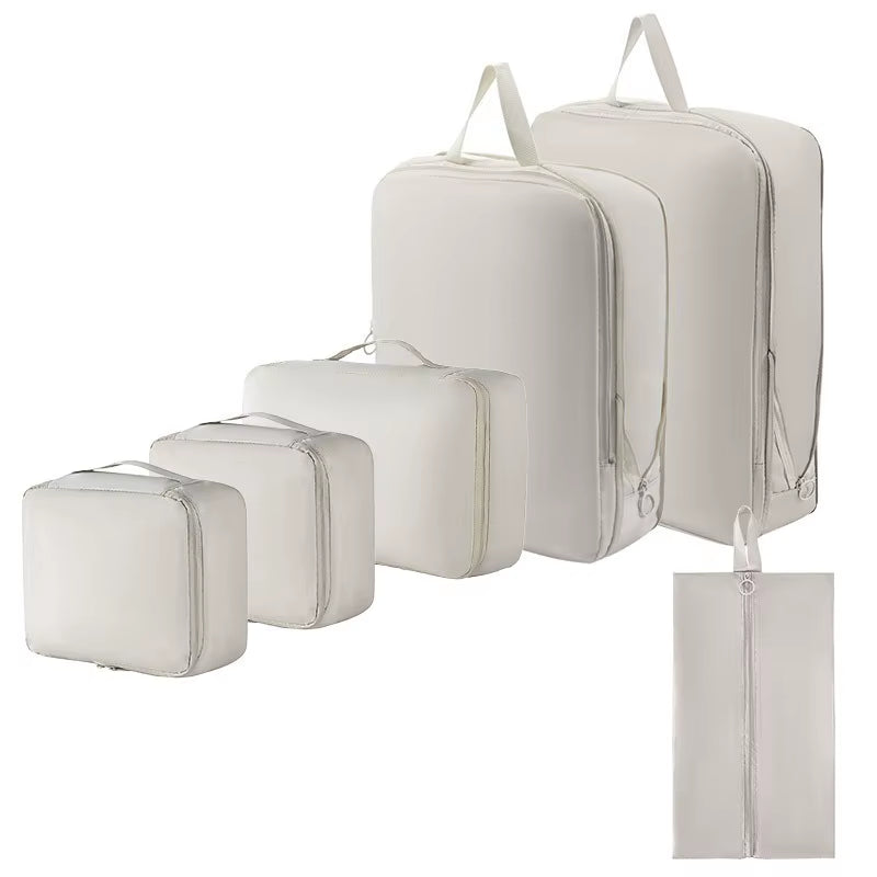 High Quality 7Pcs Set Travel Clothes Luggage Organizer Bag Accessories Compression Travel Packing Cubes
