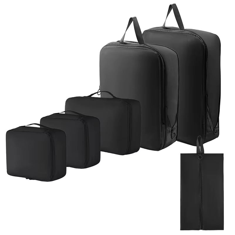 High Quality 7Pcs Set Travel Clothes Luggage Organizer Bag Accessories Compression Travel Packing Cubes