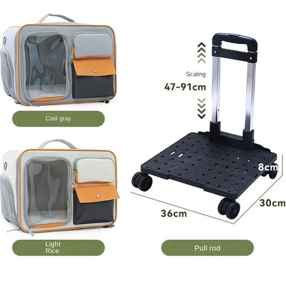 Pets Go Out with Portable Trolley Cases Suitcases Small Dogs Cats Can Use Bags High Appearance Cat Suitcase Travel Space Capsule
