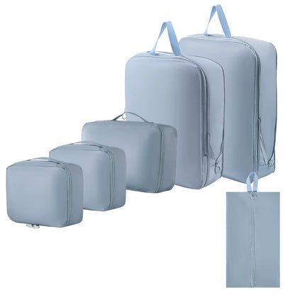 High Quality 7Pcs Set Travel Clothes Luggage Organizer Bag Accessories Compression Travel Packing Cubes